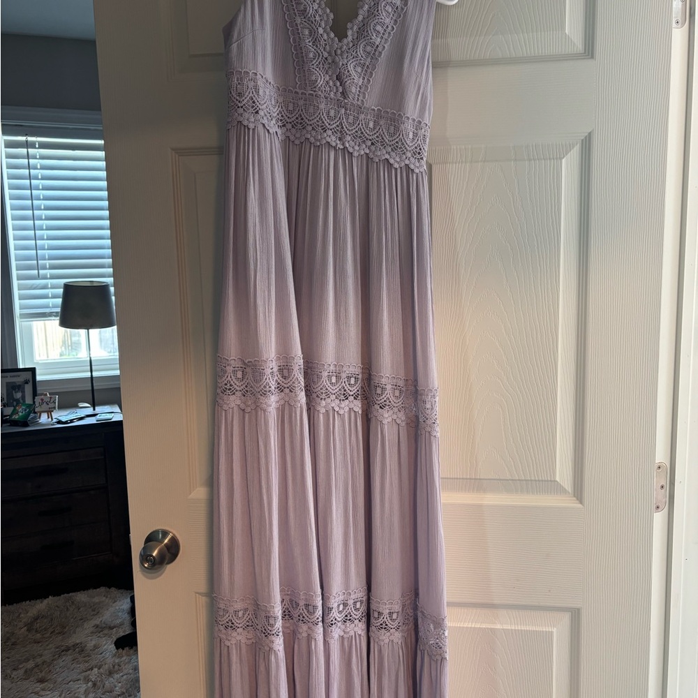 Altar'd State Lavender Lace Maxi Dress